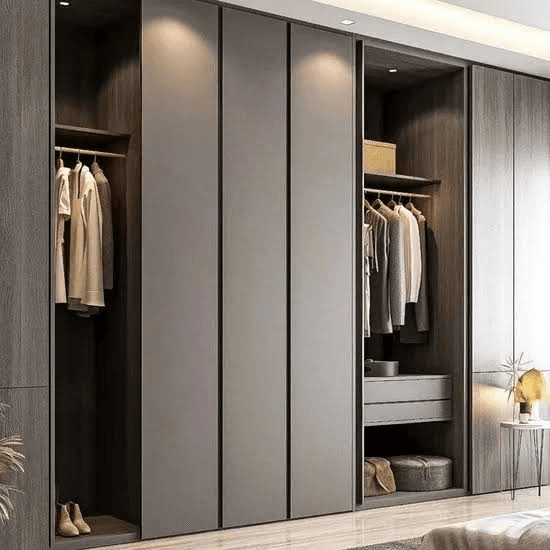 Modern Grey Sliding Wardrobe